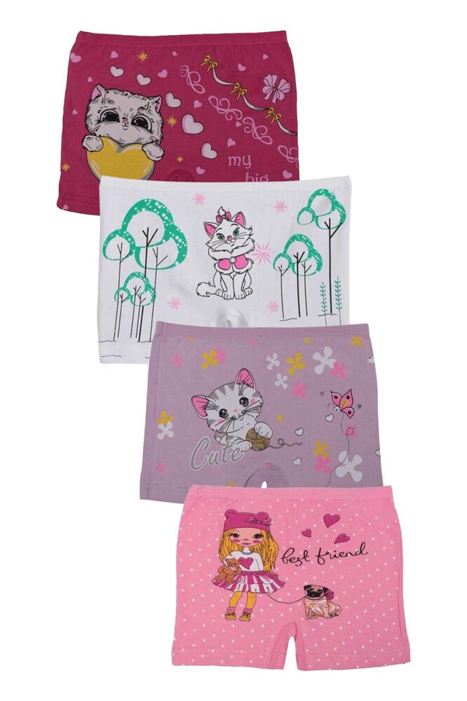 Likralı Kız Çocuk Boxer 6020 | Pembe