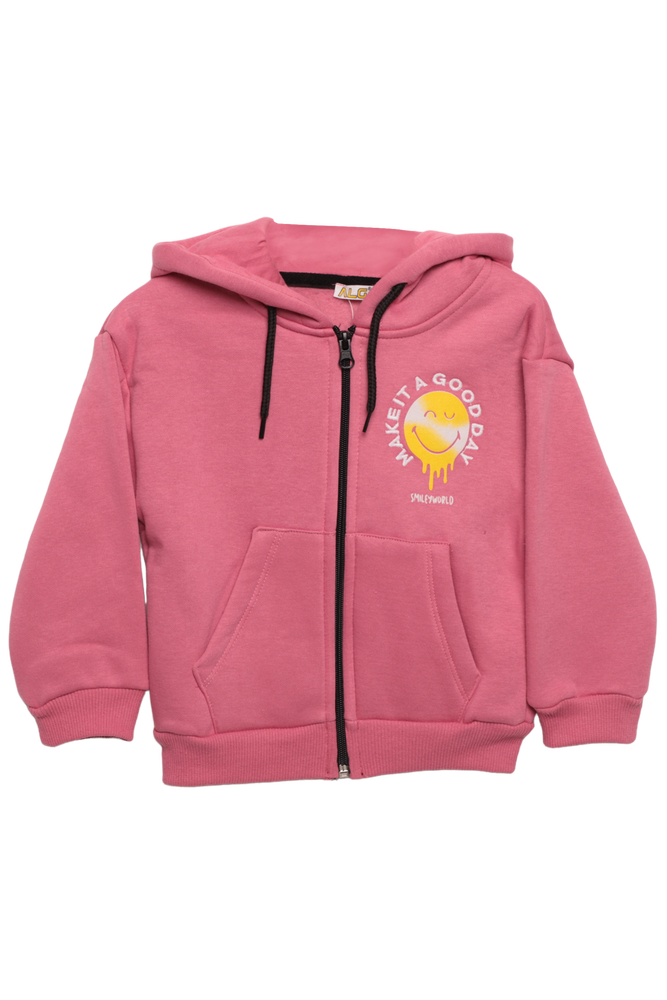Nakışlı Kız Çocuk Hırka 623617 | Pembe