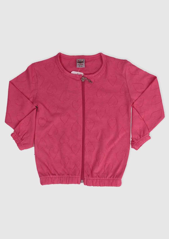 Jakarlı Kız Çocuk Hırka | Pembe