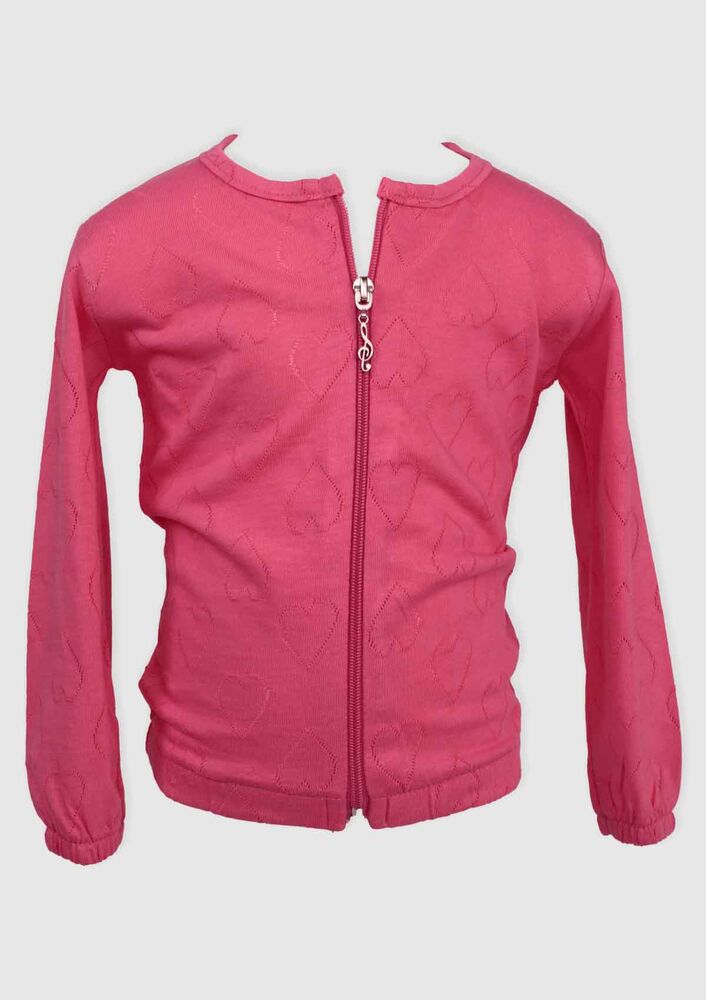 Jakarlı Kız Çocuk Hırka | Pembe