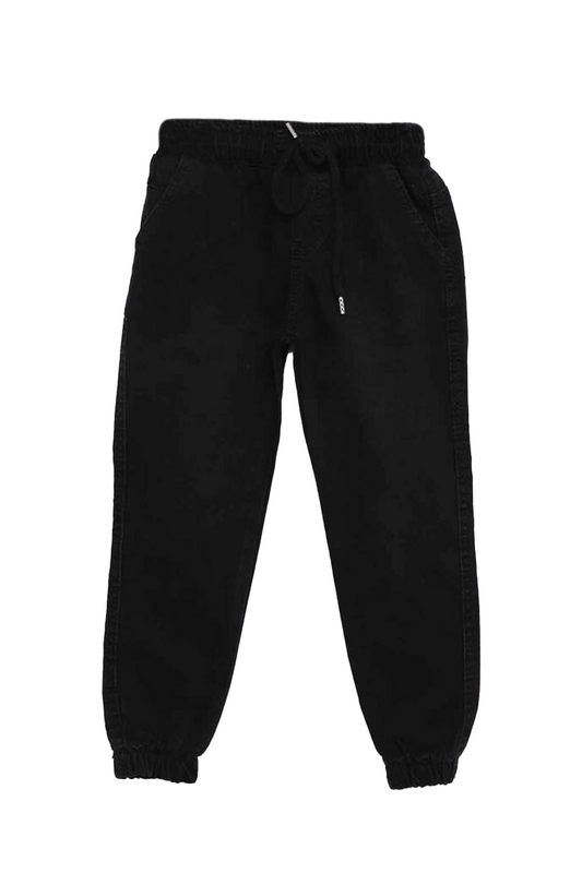 SİMİSSO - Paça Lastikli Cepli Kot Pantolon | Siyah