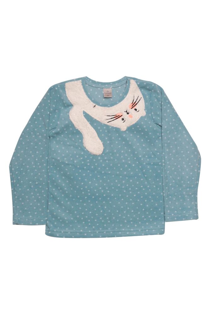 Kız Çocuk Polar Pijama Takımı 7833 | Mavi