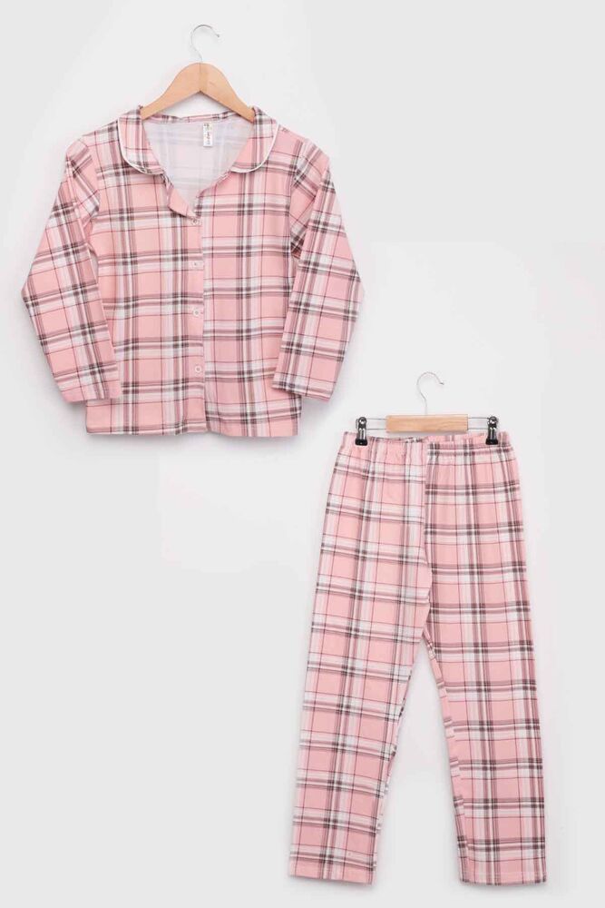 Kız Çocuk Uzun Kollu Gömlek Pijama Takımı 8003 | Yavru Ağzı