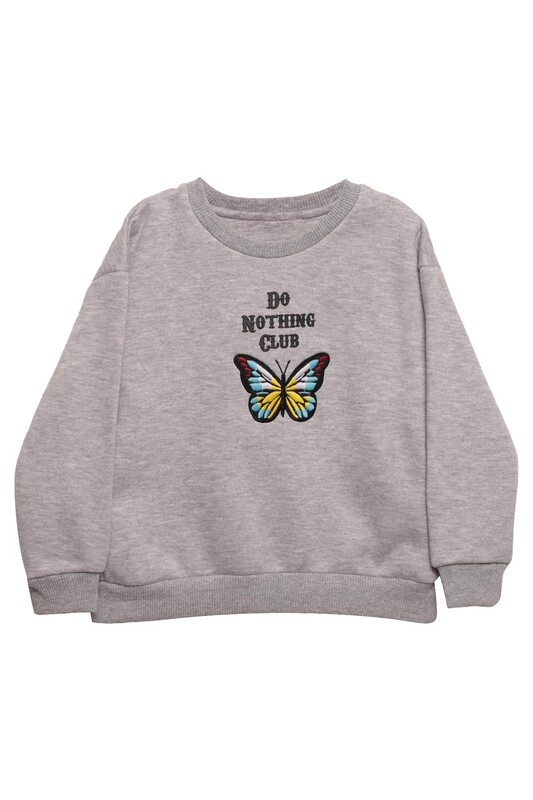 ALG - Şardonlu Kız Çocuk Sweatshirt 623553 | Gri