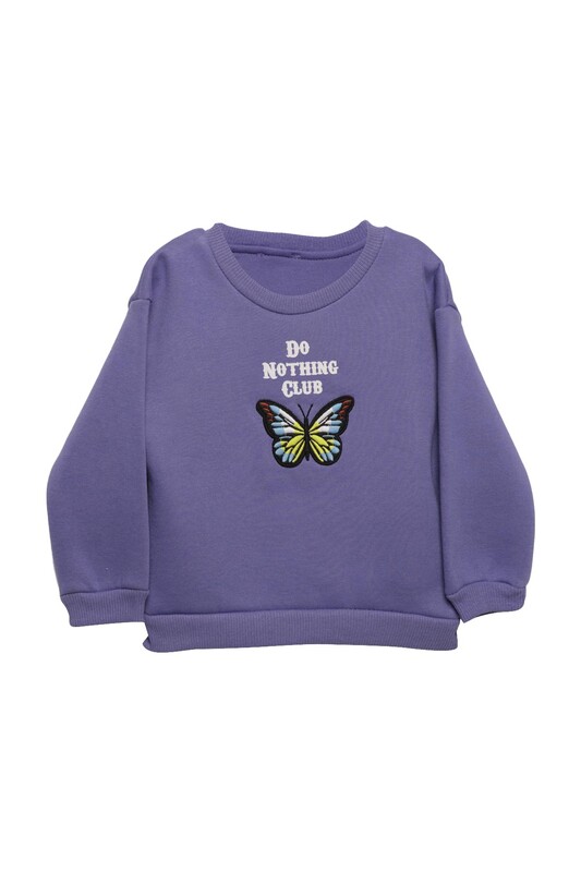 ALG - Şardonlu Kız Çocuk Sweatshirt 623553 | Mor