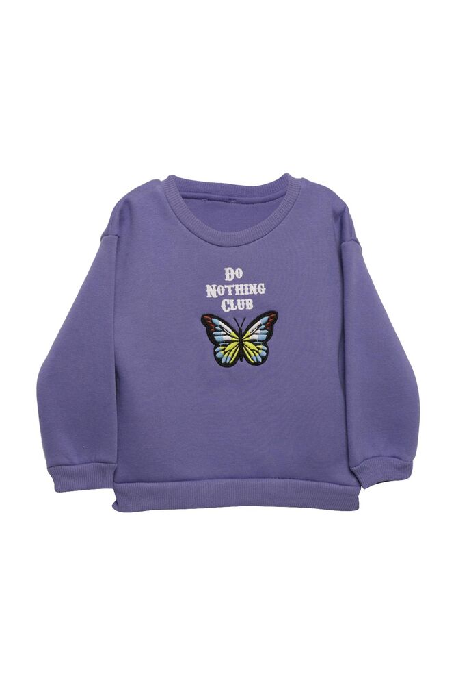 Şardonlu Kız Çocuk Sweatshirt 623553 | Mor