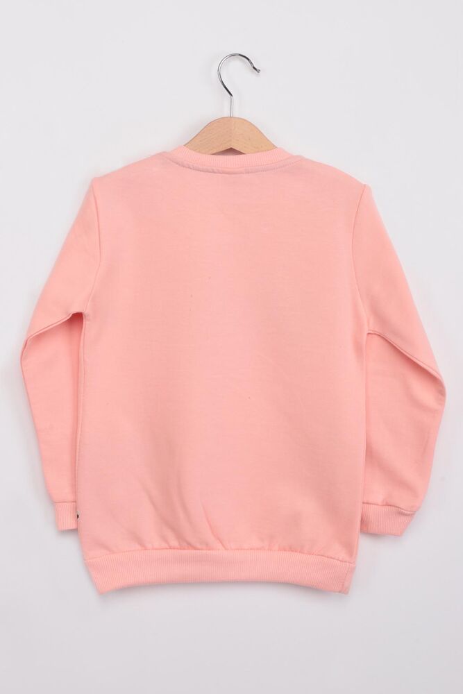 Yazı Baskılı Kız Çocuk Sweatshirt 140 | Somon