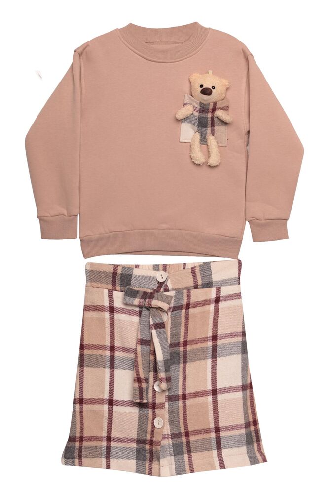 Kız Çocuk Etekli Takım 5050 | Bej Kız Çocuk Etekli Takım 5050 | Bej