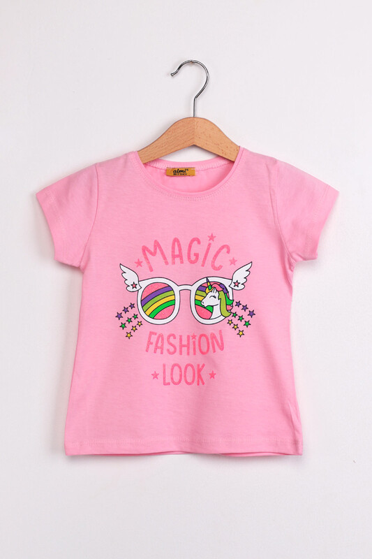 ALMİ - Çocuk Magıc Fashion Look Baskılı Tshirt | Pudra