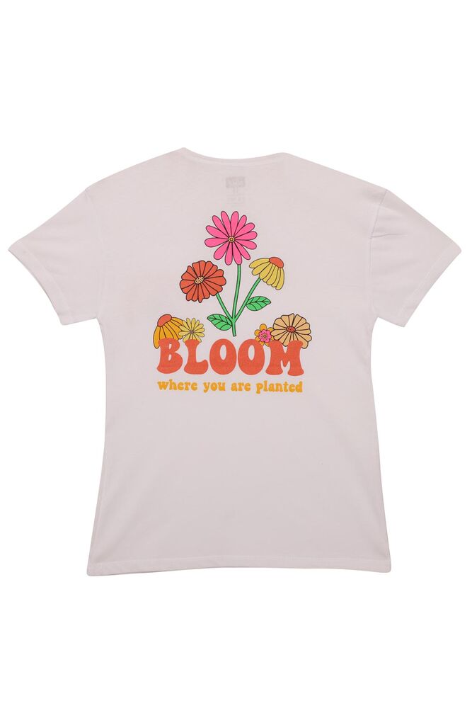 Baskılı Kız Çocuk Tshirt 3214 | Beyaz