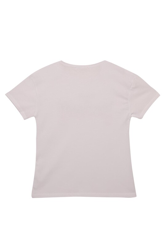Baskılı Kız Çocuk Tshirt 1968 | Beyaz - Thumbnail