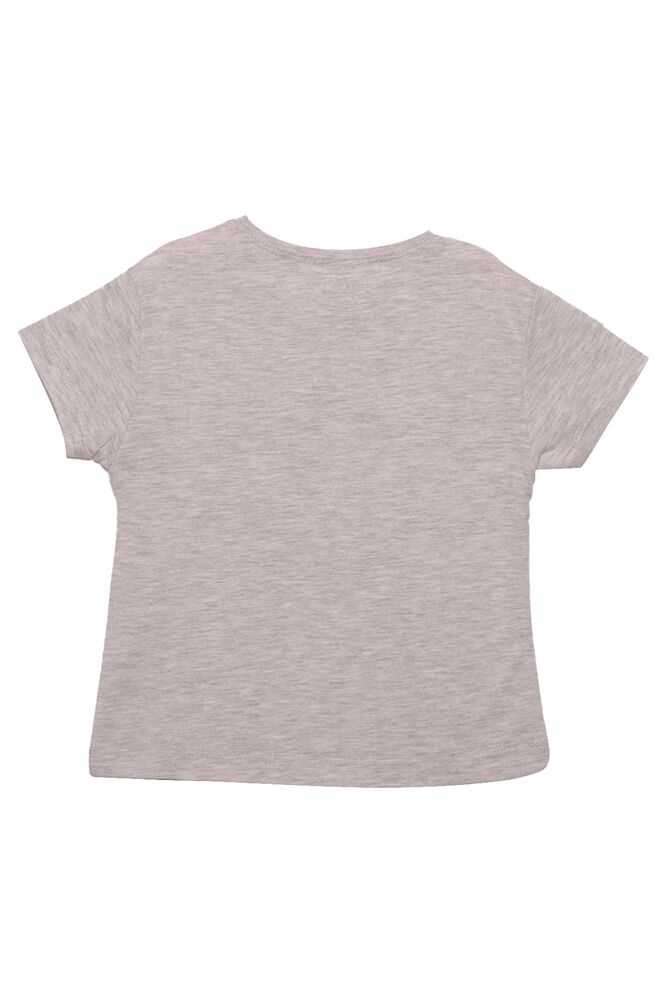 Baskılı Kız Çocuk Tshirt 7286 | Gri