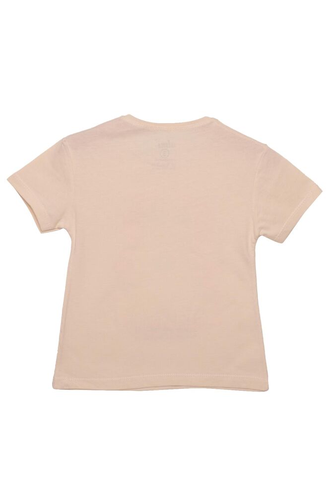 Baskılı Kız Çocuk Tshirt 7415 | Bej