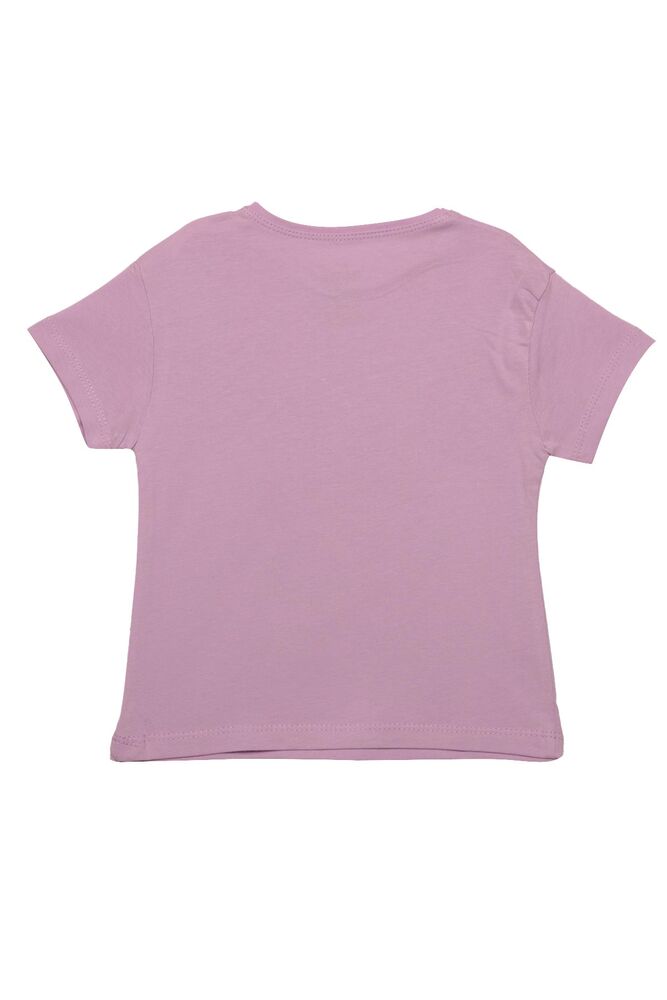Baskılı Kız Çocuk Tshirt 7439 | Lila
