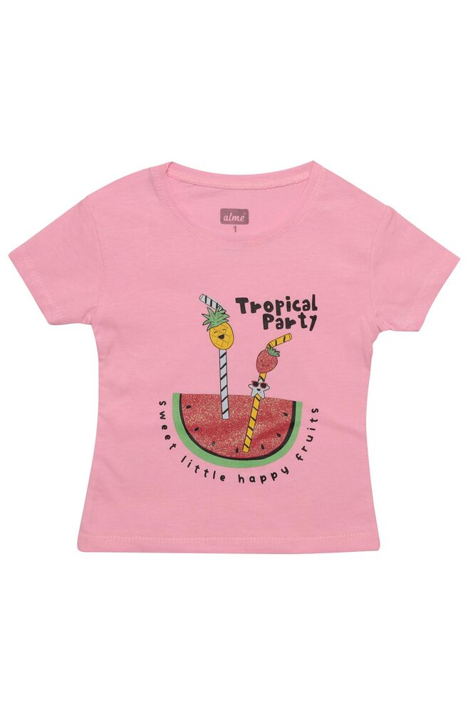 Meyve Baskılı Kız Çocuk Şortlu Takım 523053 | Pembe Meyve Baskılı Kız Çocuk Şortlu Takım 523053 | Pembe