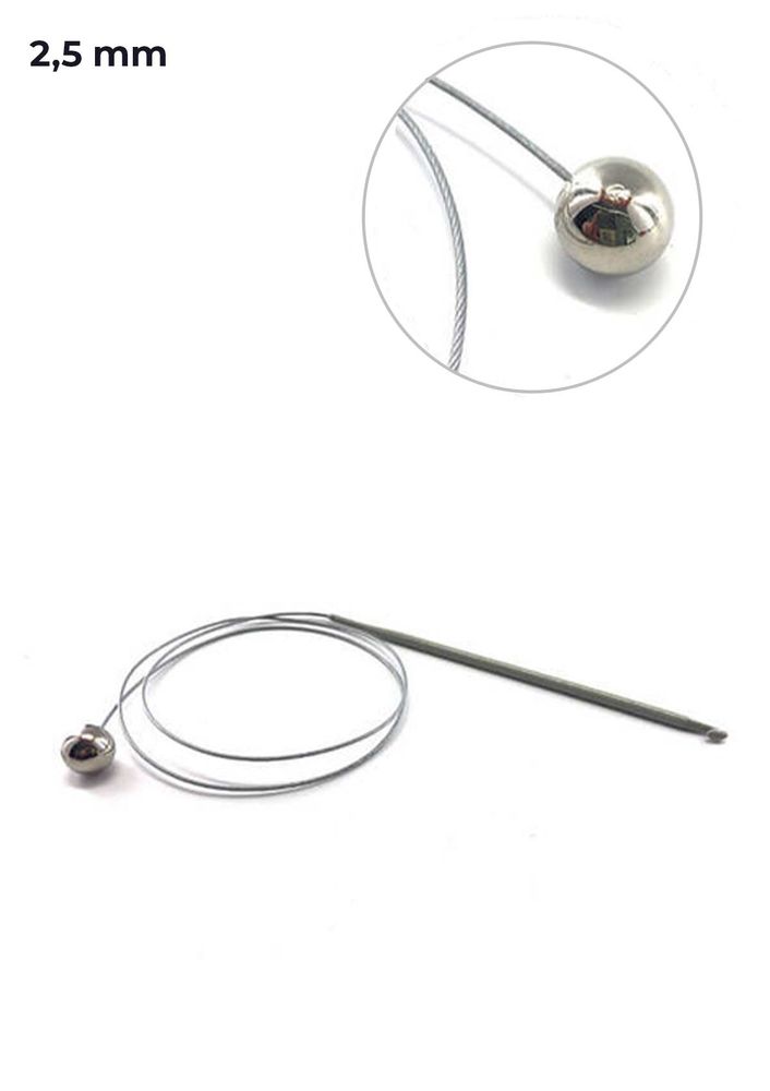 Sultan Stoplu Çelik Telli Misinalı Şiş 80 cm 2,5 mm