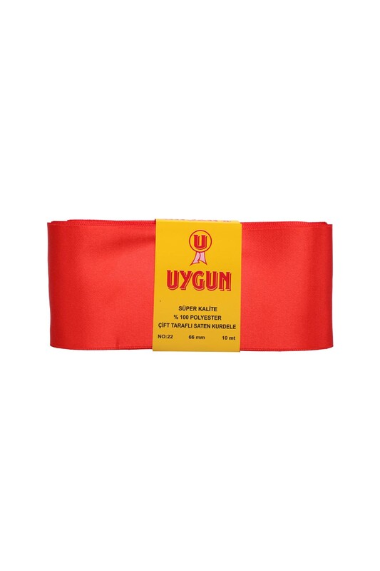 Uygun Saten Kurdele 66 mm 10 m | Kırmızı - Thumbnail