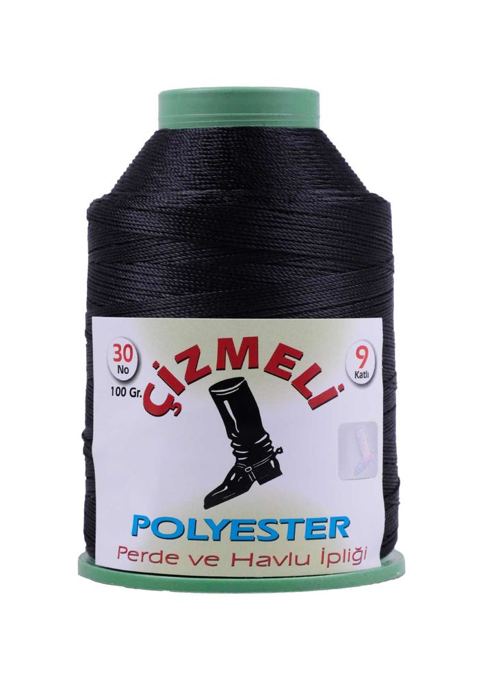 Çizmeli Perde ve Havlu İpi 100 Gr Siyah