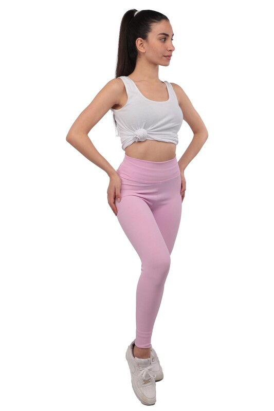 HİRA - Woman Corded Plain Leggings | Dusty Rose