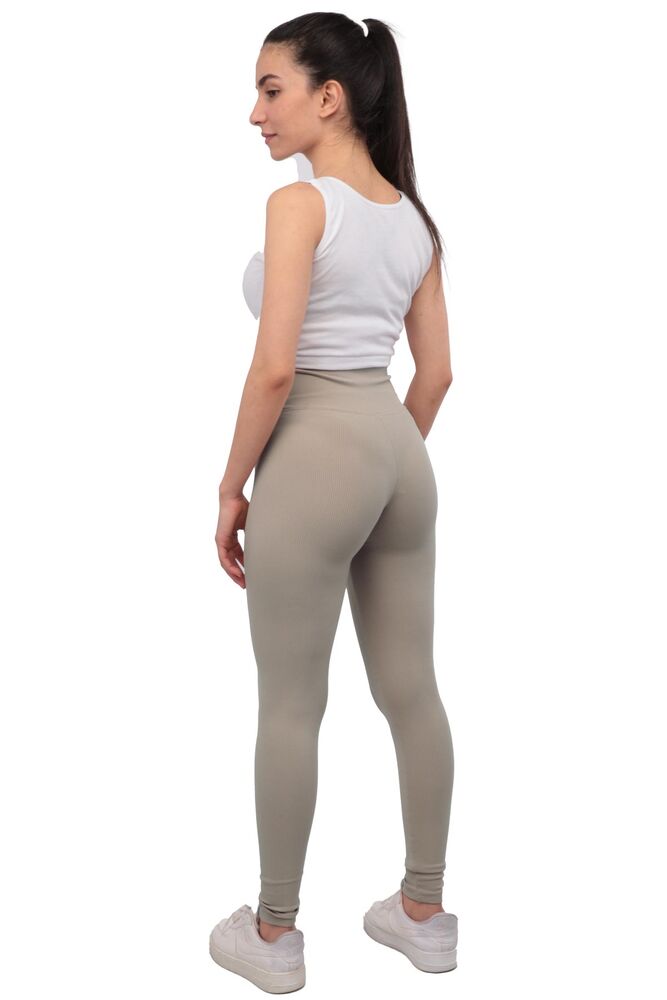 Woman Corded Plain Leggings | Mink