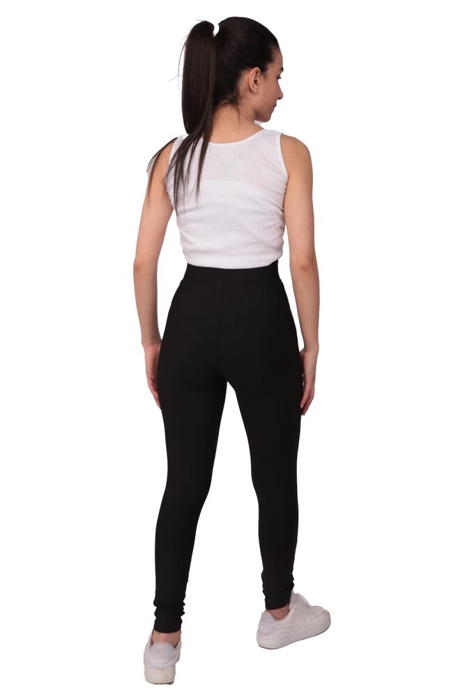 Woman Teared Plain Leggings 2034 | Black