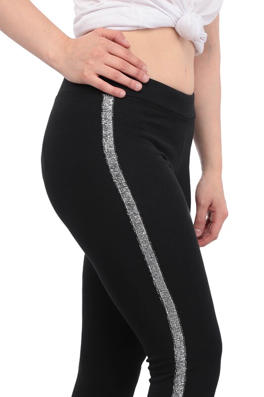 Striped Woman Leggings 106 | Black - Thumbnail
