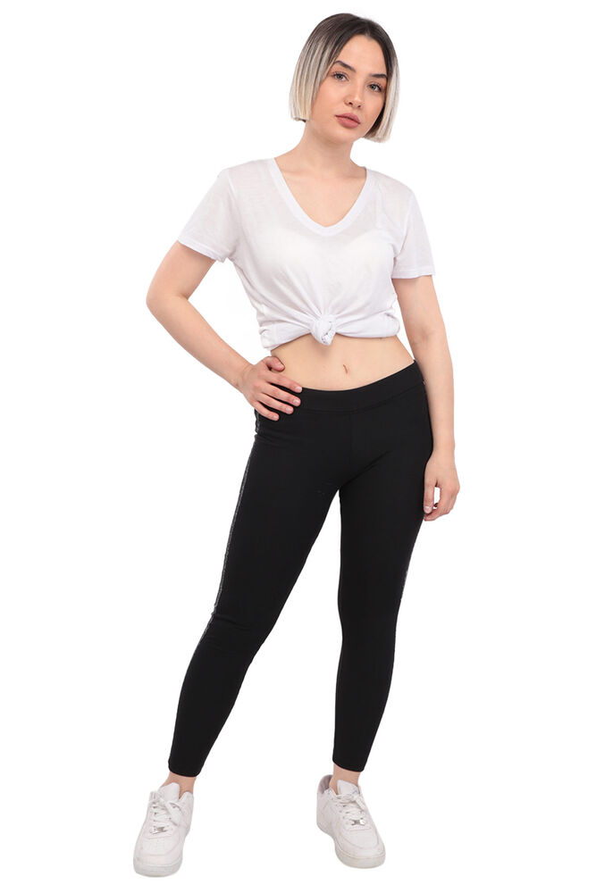 Striped Woman Leggings 106 | Black