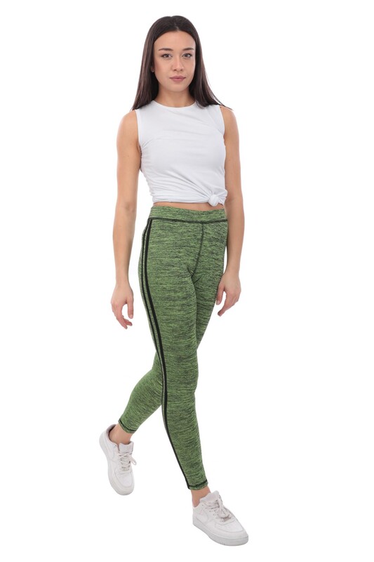 SERAMONY - Striped Sport Leggings 14008 | Green