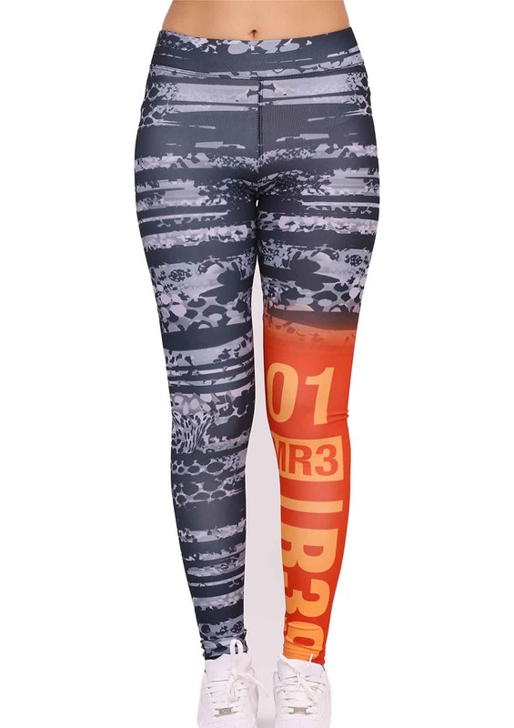 SİMİSSO - Simisso Letter Patterned Leggings 001 | Gray
