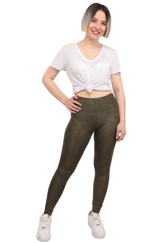 SİMİSSO - Camouflage Detailed Woman Leggings | Khaki