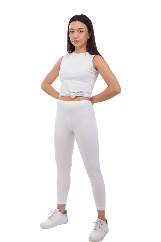 TUTKU - Tutku Plain Long Woman Leggings 173 | White