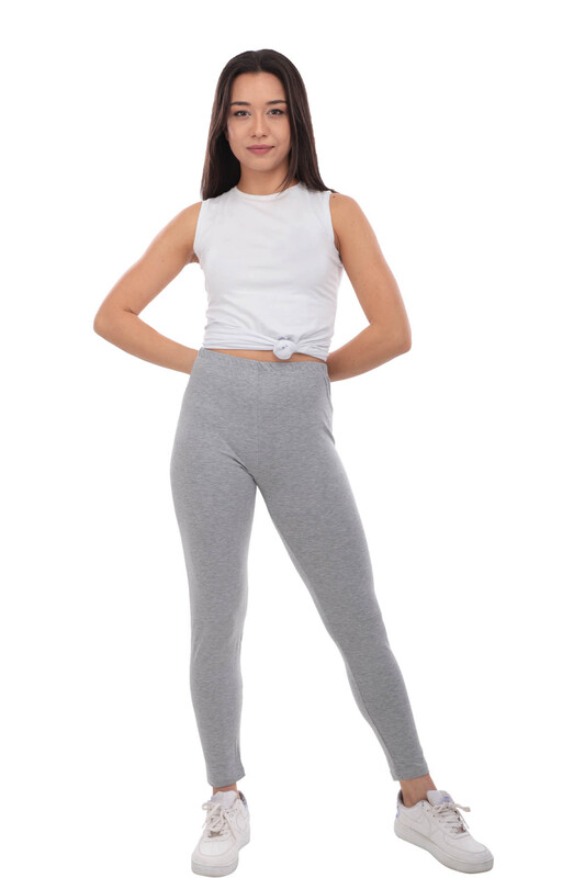 TUTKU - Tutku Plain Long Woman Leggings 173 | Gray