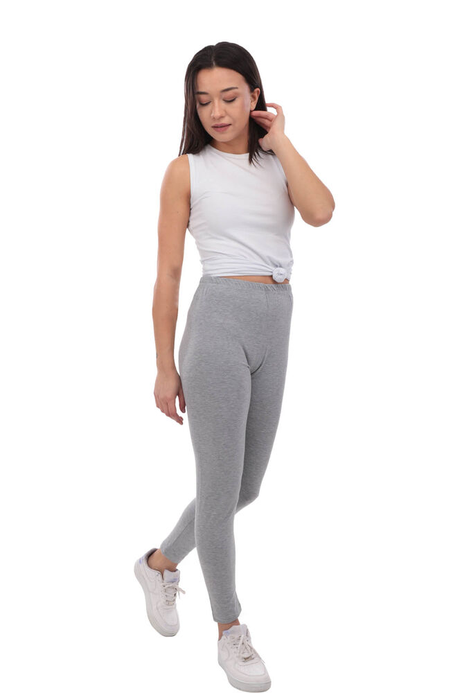 Tutku Plain Long Woman Leggings 173 | Gray