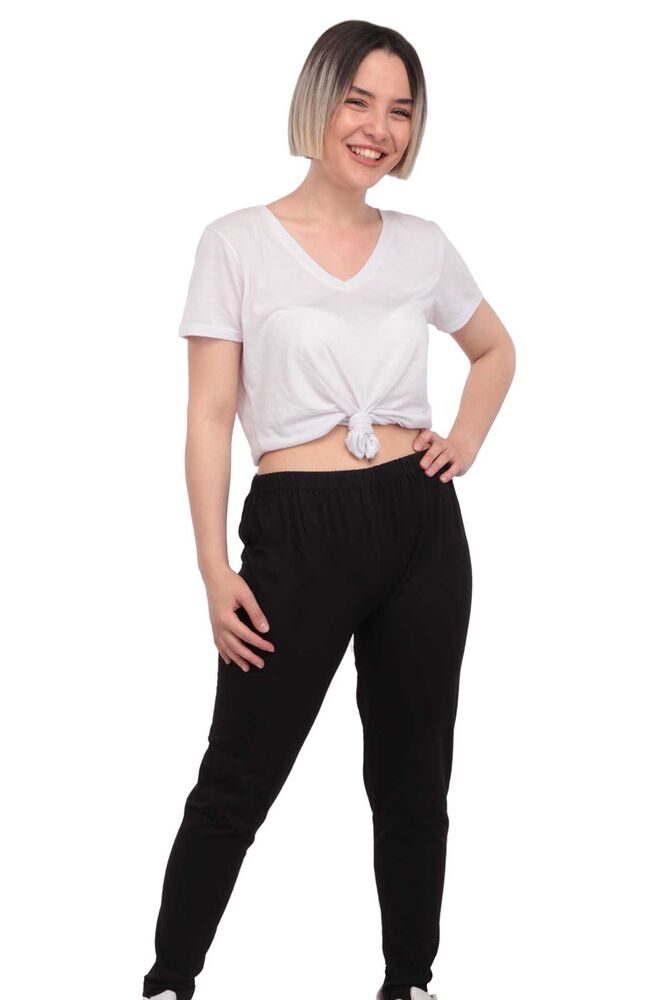 Tutku Plain Long Woman Leggings 173 | Black