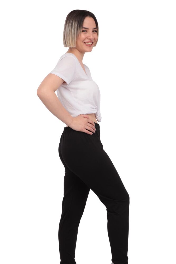 Tutku Plain Long Woman Leggings 173 | Black