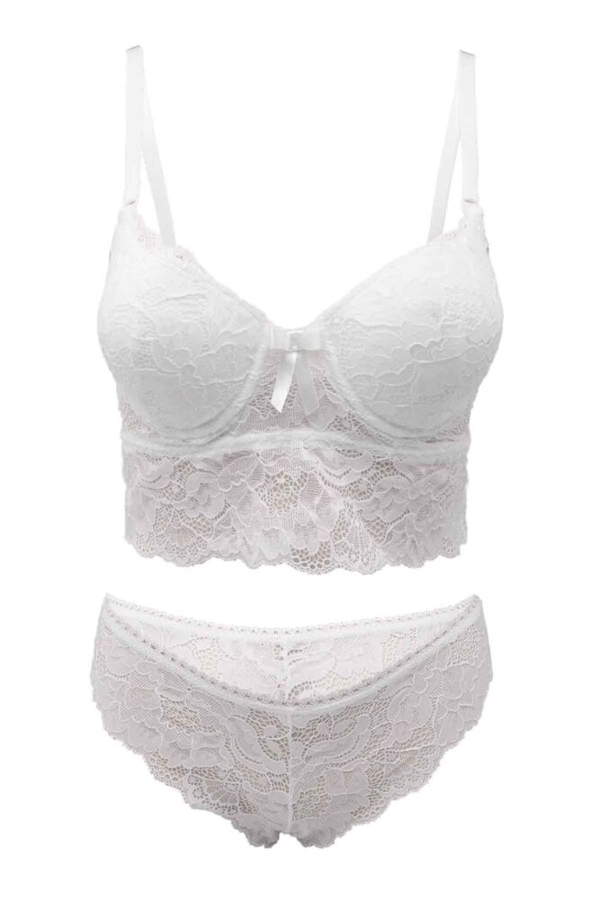 Cansoy Laced Push Up Bra Set 311 | Ecru