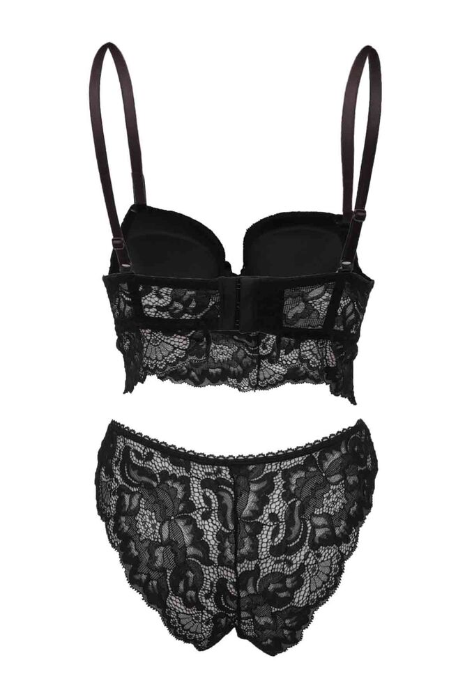 Cansoy Laced Push Up Bra Set 311 | Black
