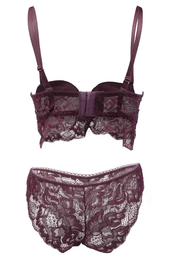 Cansoy Laced Push Up Bra Set 311 | Purple