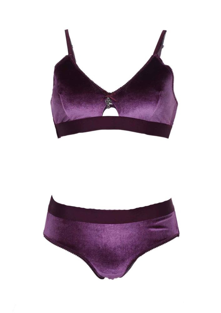 Cottonhill Unsupported Bra Set 1835 | Plum