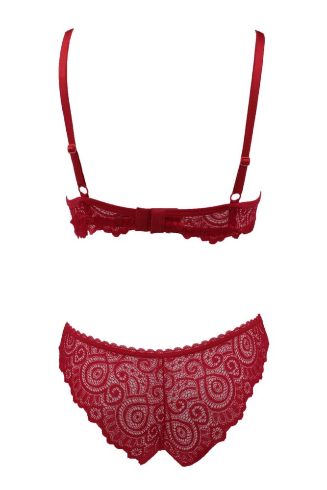Fulyam Supported Laced Bra Set | Red