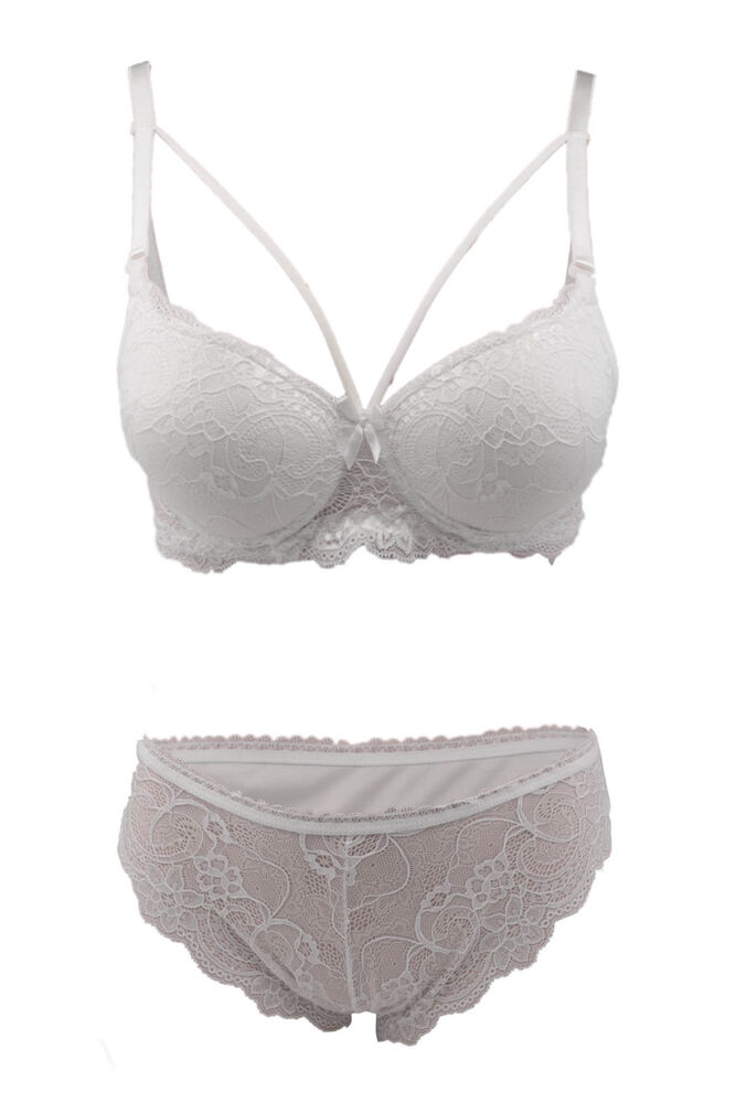 Fulyam Supported Laced Bra Set | Cream