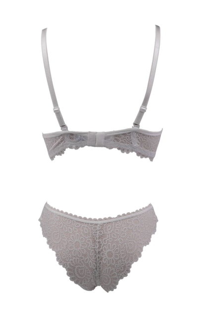 Fulyam Supported Laced Bra Set | White