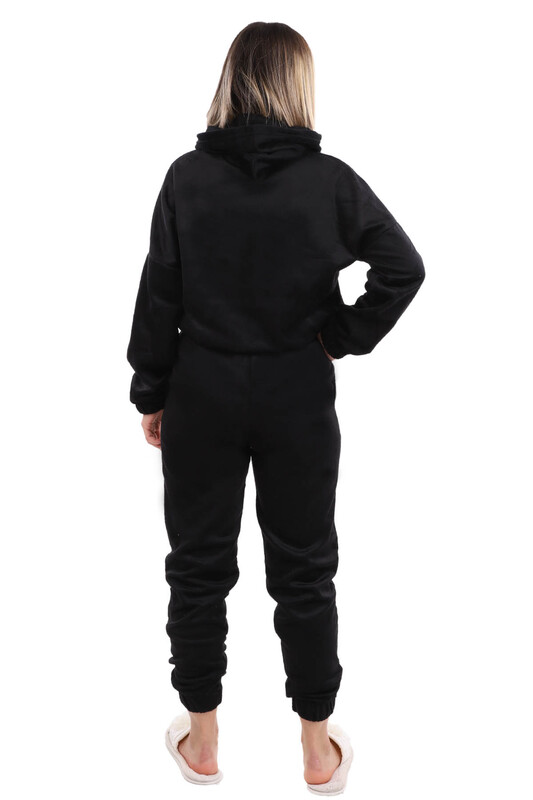 Arcan Hooded Pajama Set 1410-1 | Black - Thumbnail