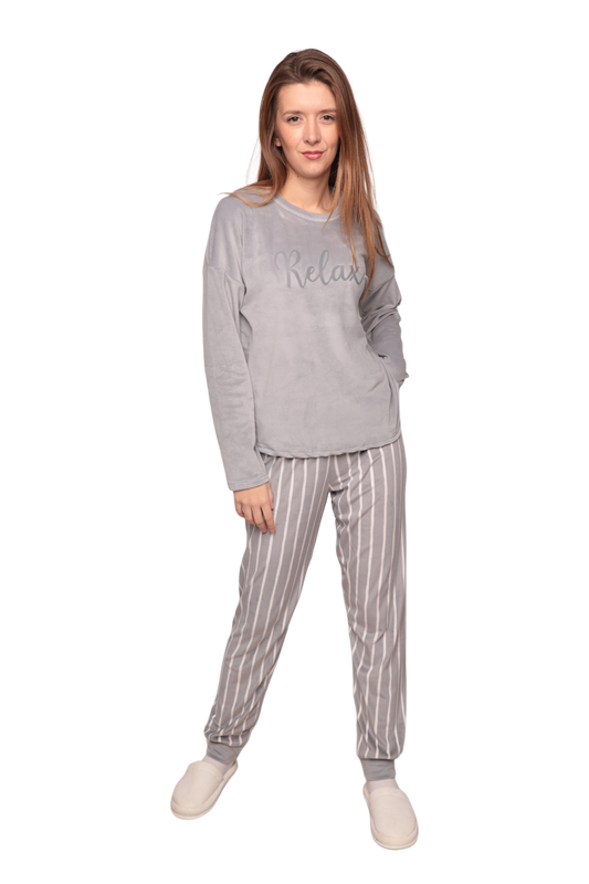 ARCAN - Kadın Kadife Pijama Takımı 13301-8 | Gri