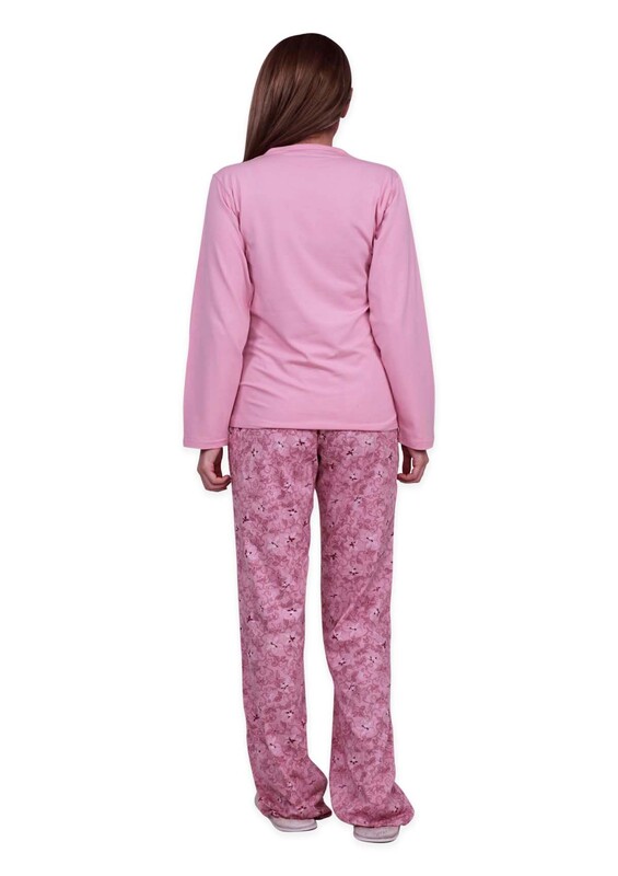 Aydoğan Modal Long Sleeved Woman Pajama Set 4441 | Pink - Thumbnail
