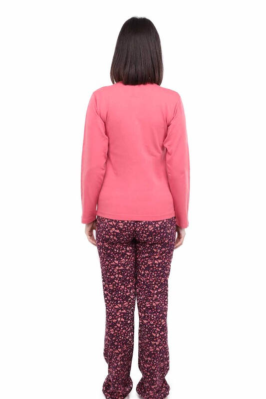 Aydoğan Modal Long Sleeved Woman Pajama Set 4429 | Pink - Thumbnail