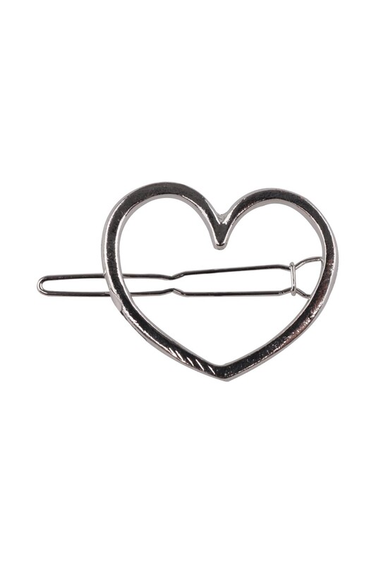 SİMİSSO - Heart Macrame Hair Clip /Silver