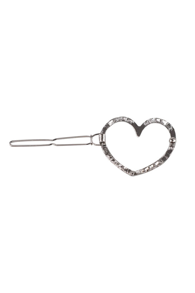 Heart Macrame Hair Clip /Silver