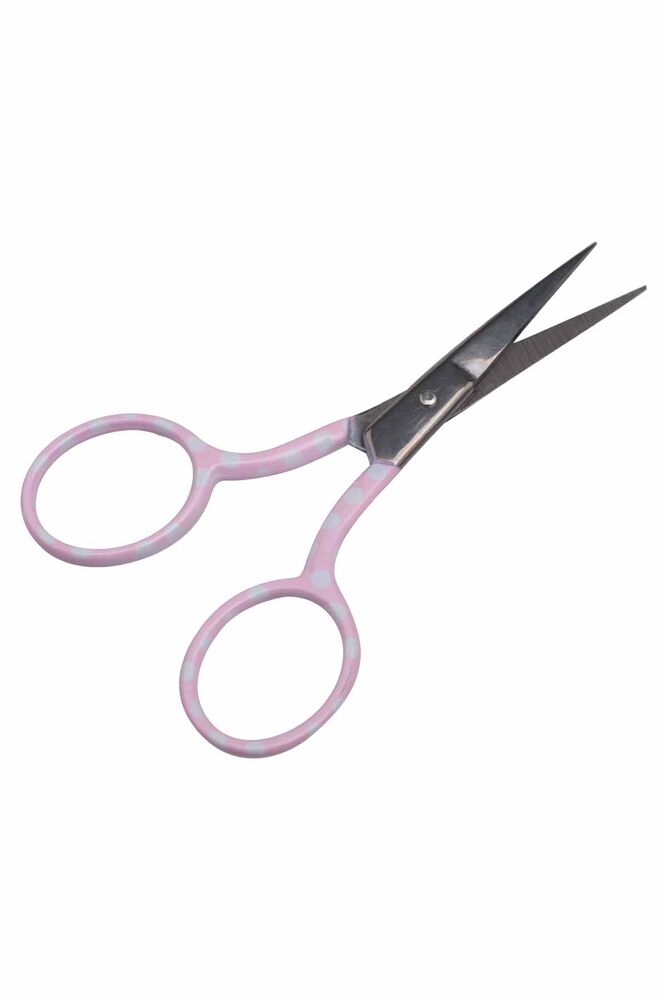 Puantiye Desenli Nakış Makası | Pembe