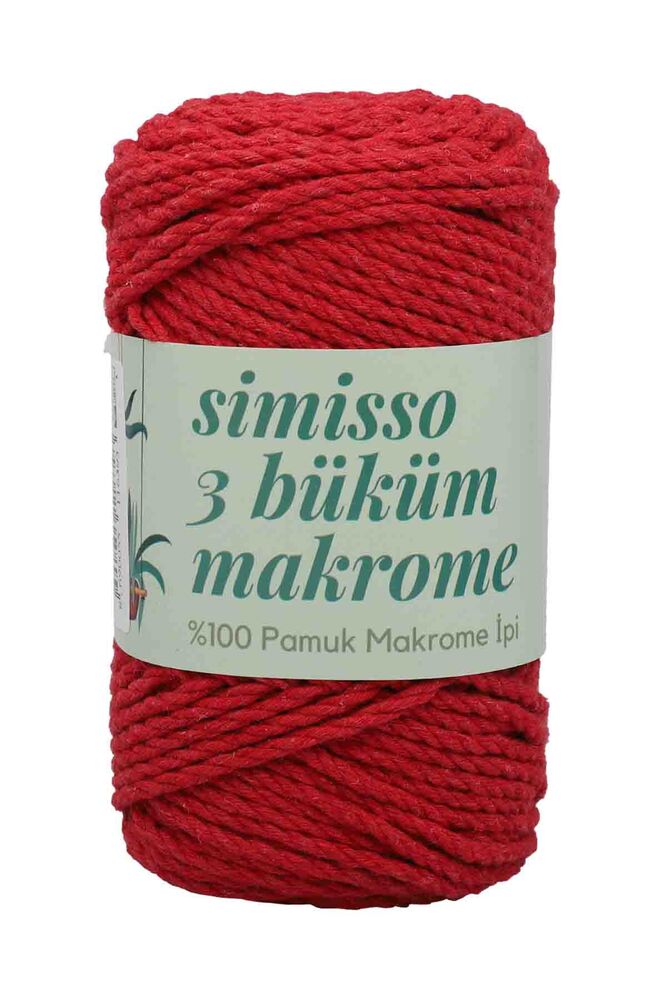 3 Büküm Pamuk Makrome İpi 250 Gr | Kırmızı